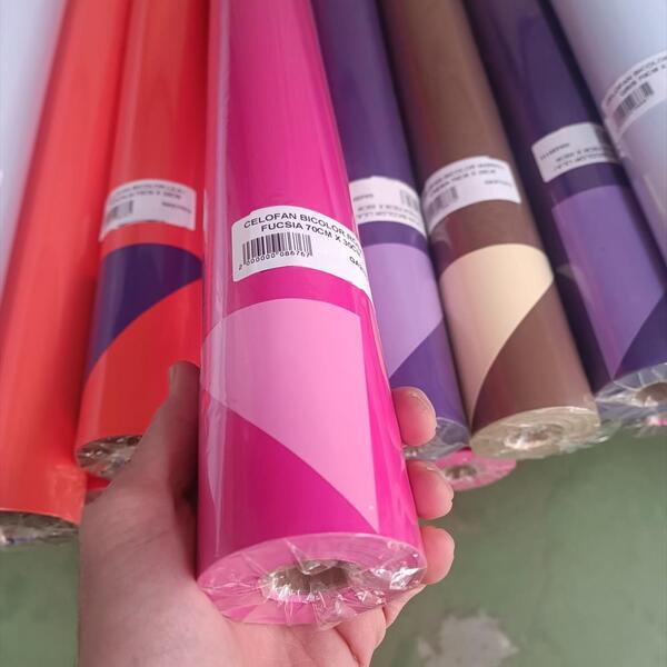 CELOFAN BICOLOR FUCSIA/ VERD 70CM X 30CM