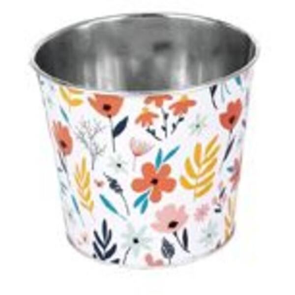 POT ZINC SPRING BLANC FLORS Ø12,3CM X H10,8CM