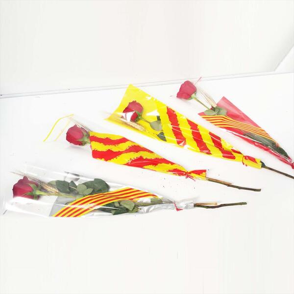 ROSA MONTADA GROGA AMB BOLSA I ESPIGA