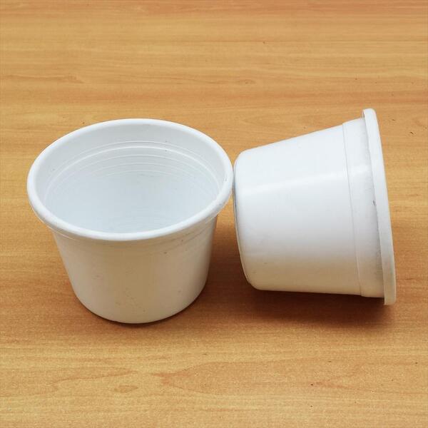 TARRINA PLASTIC BLANC AMB REBORDE Ø 12CM X 9,5CM